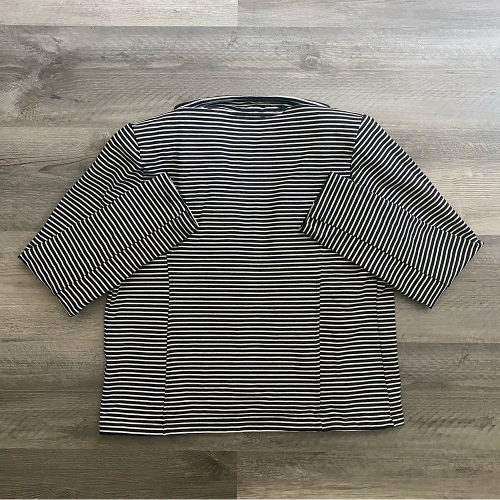 Tommy Hilfiger Stripe Puff Sleeve Jacket Large With Pockets Navy - Picture 11 of 13
